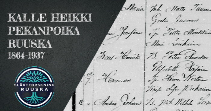 Kalle Heikki Pekanpoika Ruuska, 1864, 1937, Släktforskning Ruuska, Karl Henrik, Liperi, Karelen, Finland, Suomi, Släktträd, Släkthistoria, Sukututkimus, Genealogy, Finnish Heritage, Ancestry